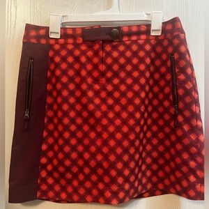 Annika Cutter & Buck Golf Tennis Skort Maroon Orange Virginia Tech Colors Size 8